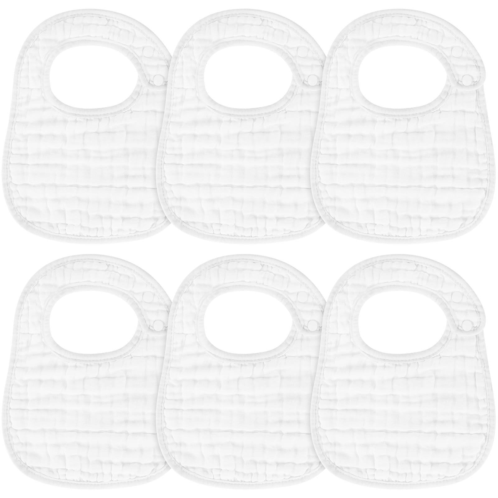 Accmor muslin baby bibs 6-pack displayed, gentle daily protection for feeding and droplets