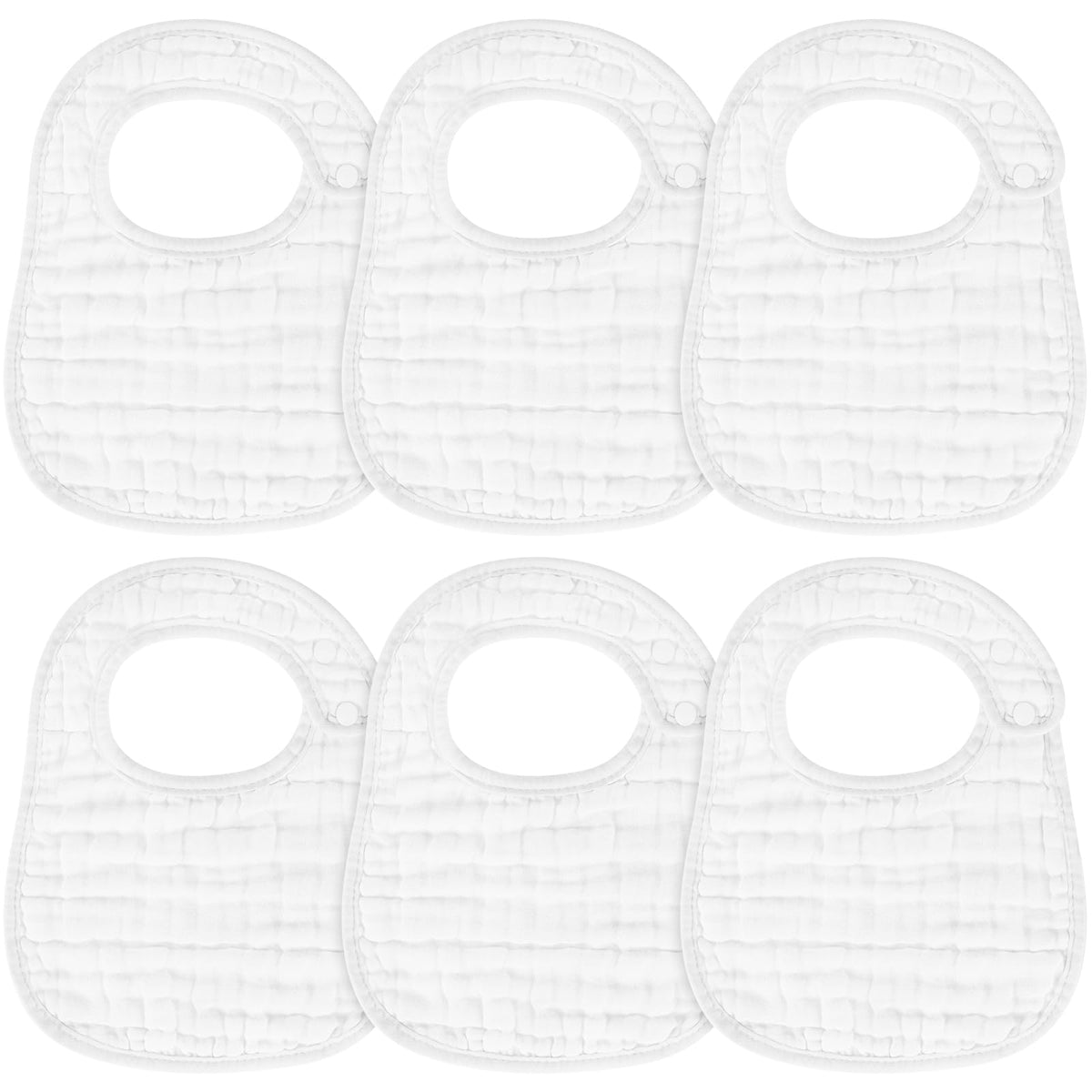 Accmor muslin baby bibs 6-pack displayed, gentle daily protection for feeding and droplets