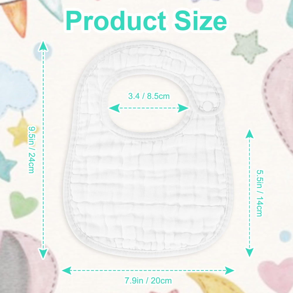 Accmor muslin bibs adjustable snaps for a snug fit