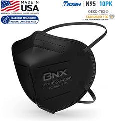 AccuMed BNX N95 mask black nosepiece closeup demonstrating adjustable seal.