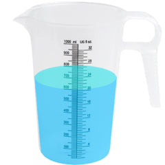 ACCUPOUR 32oz measuring pitcher, durable plastic for chemicals and oils.