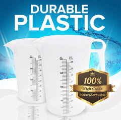 ACCUPOUR 32oz measuring pitcher shows clear oz and mL markings for accuracy.