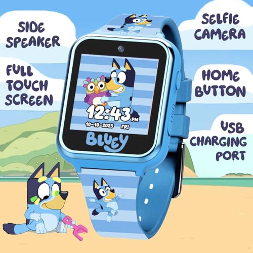 Accutime Bluey smartwatch face library with colorful options
