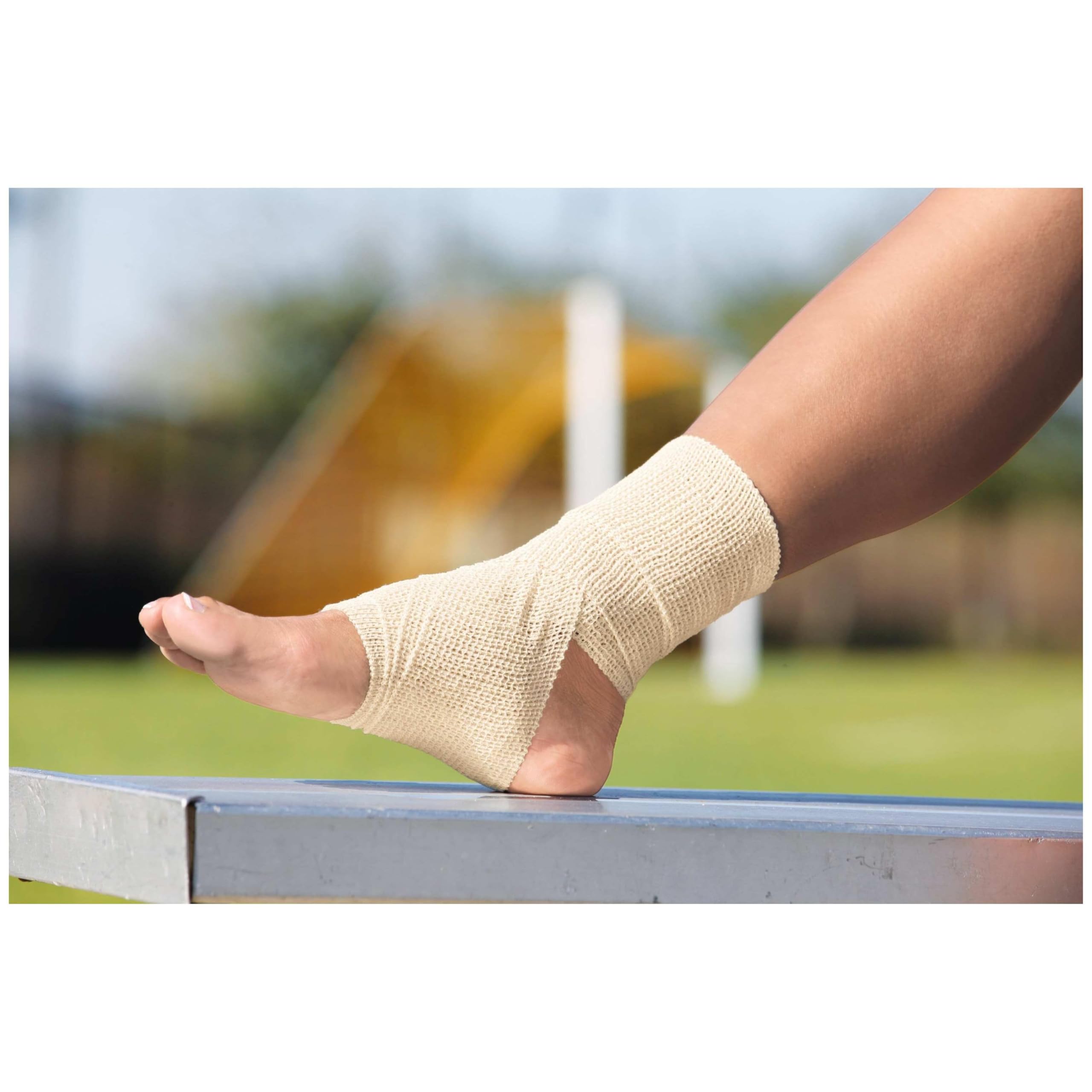 ACE 4 inch beige multipurpose wrap demonstrates versatile styling.