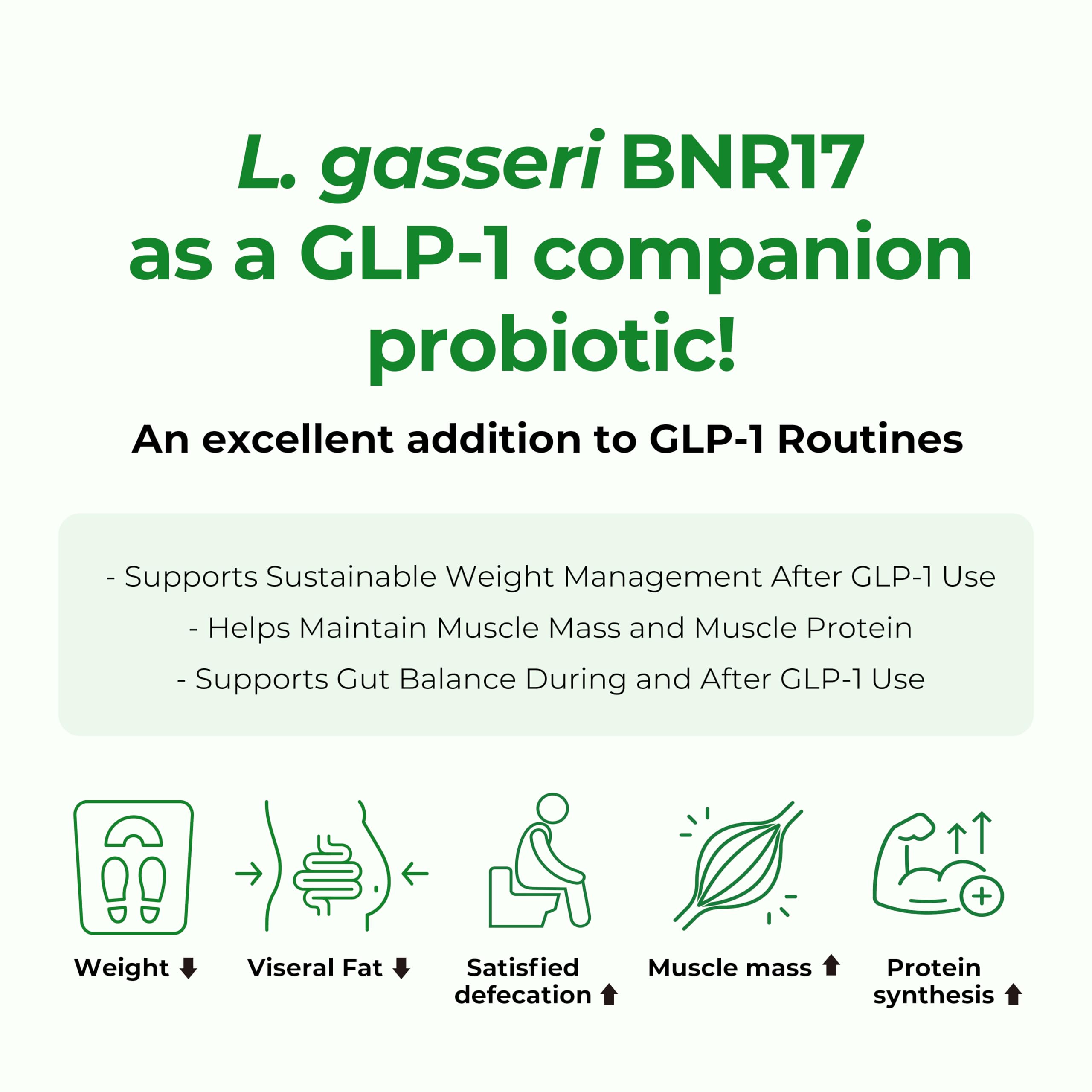 AceBiome BNRThin S30 label panel emphasizes Lactobacillus gasseri BNR17 and prebiotics