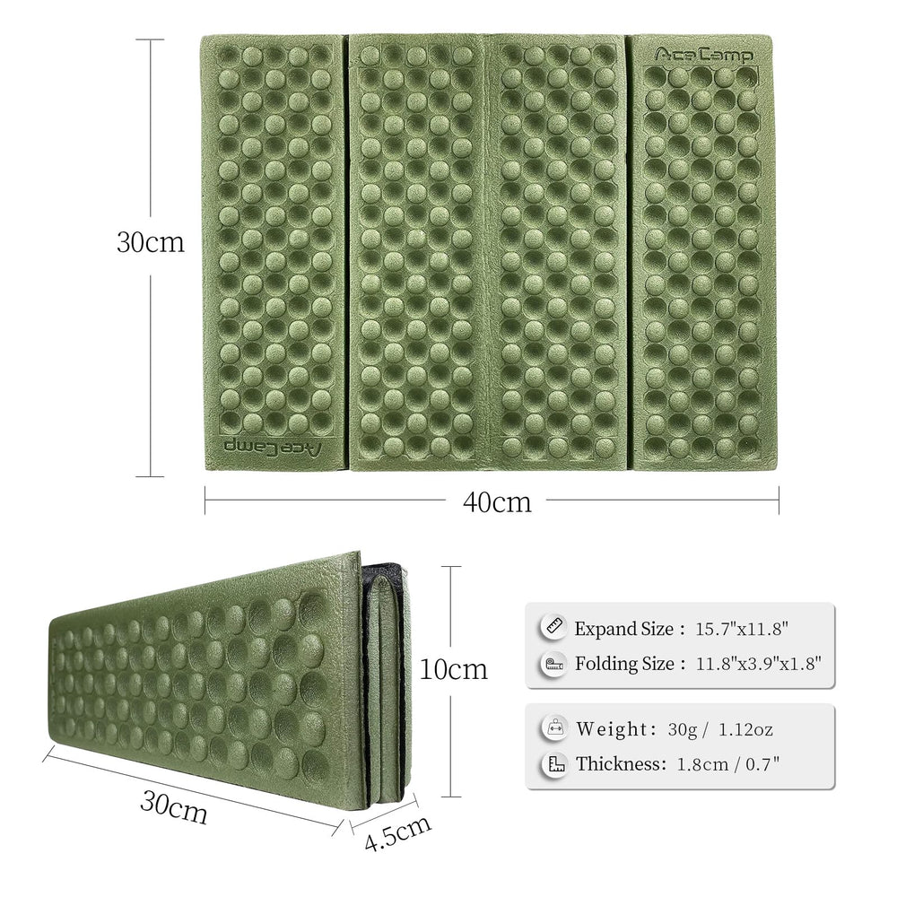 AceCamp pad on waterproof surface stays dry on damp ground.
