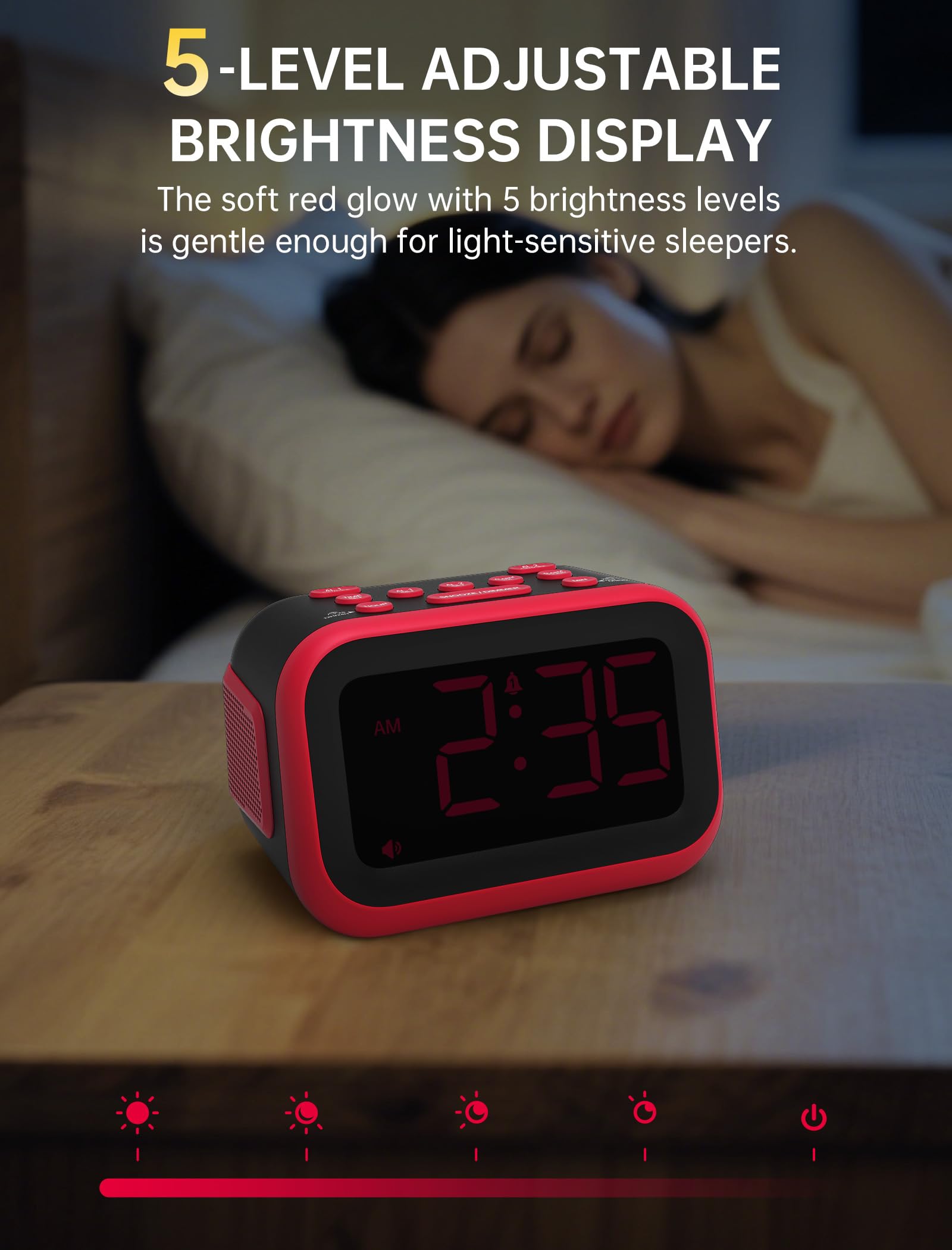 Acedeck compact dorm room clock fits tight spaces by the bed