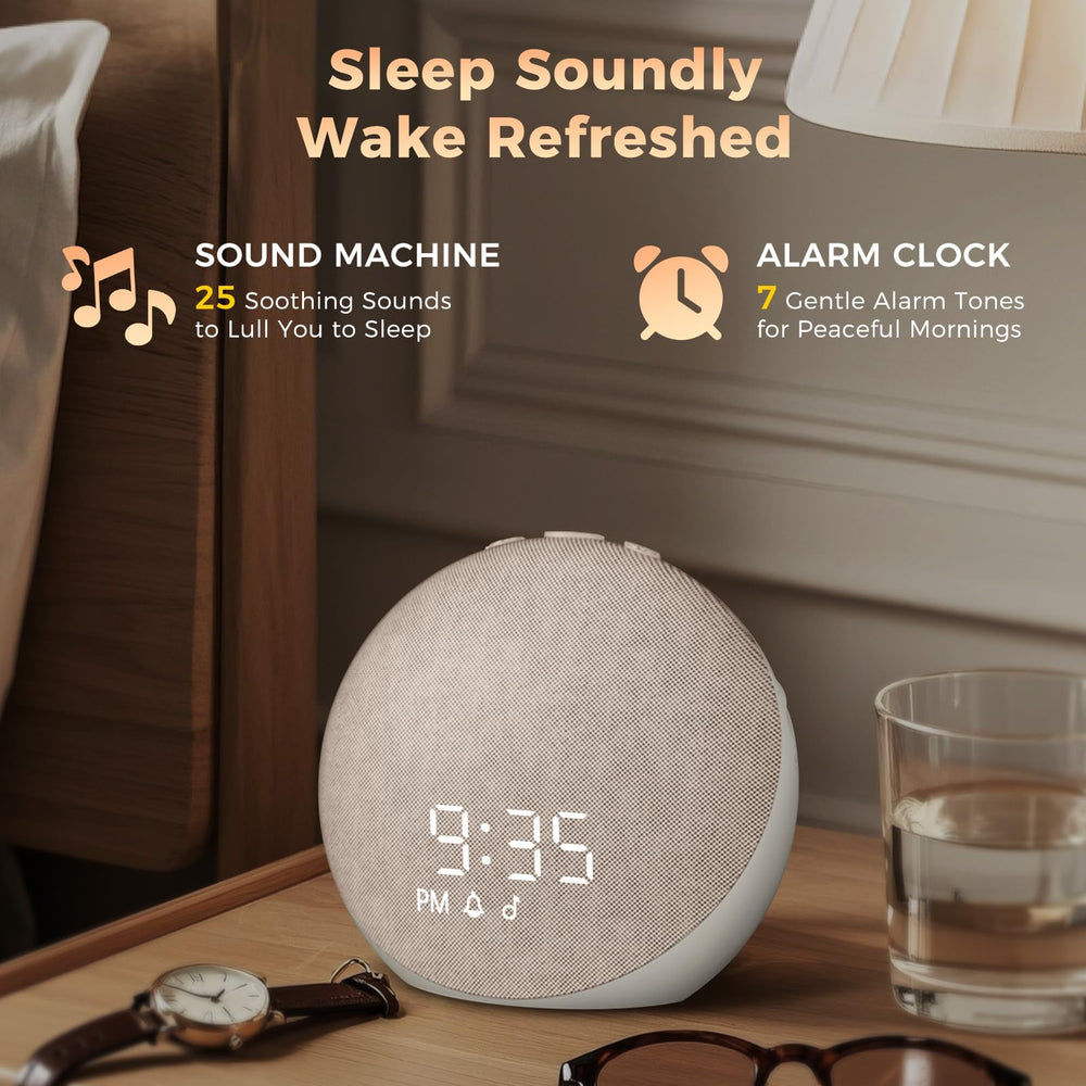 Acedeck sound machine shows 25 calming sounds for restful nights.