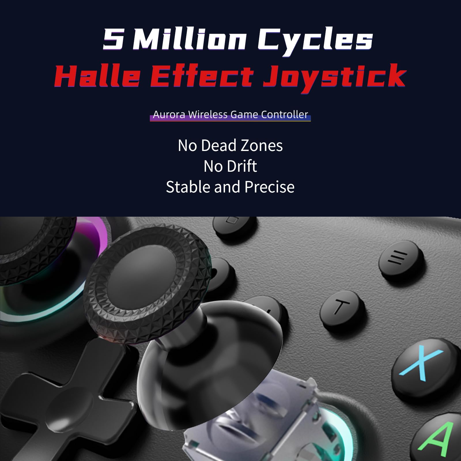AceGamer Aurora II RGB Hall Effect joysticks for precise control