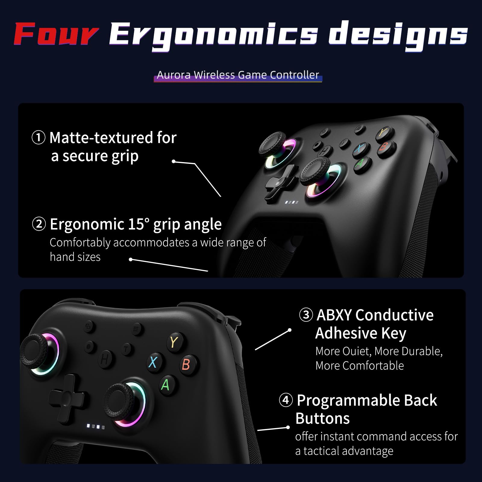 AceGamer Aurora II rotary motors provide enhanced tactile feedback