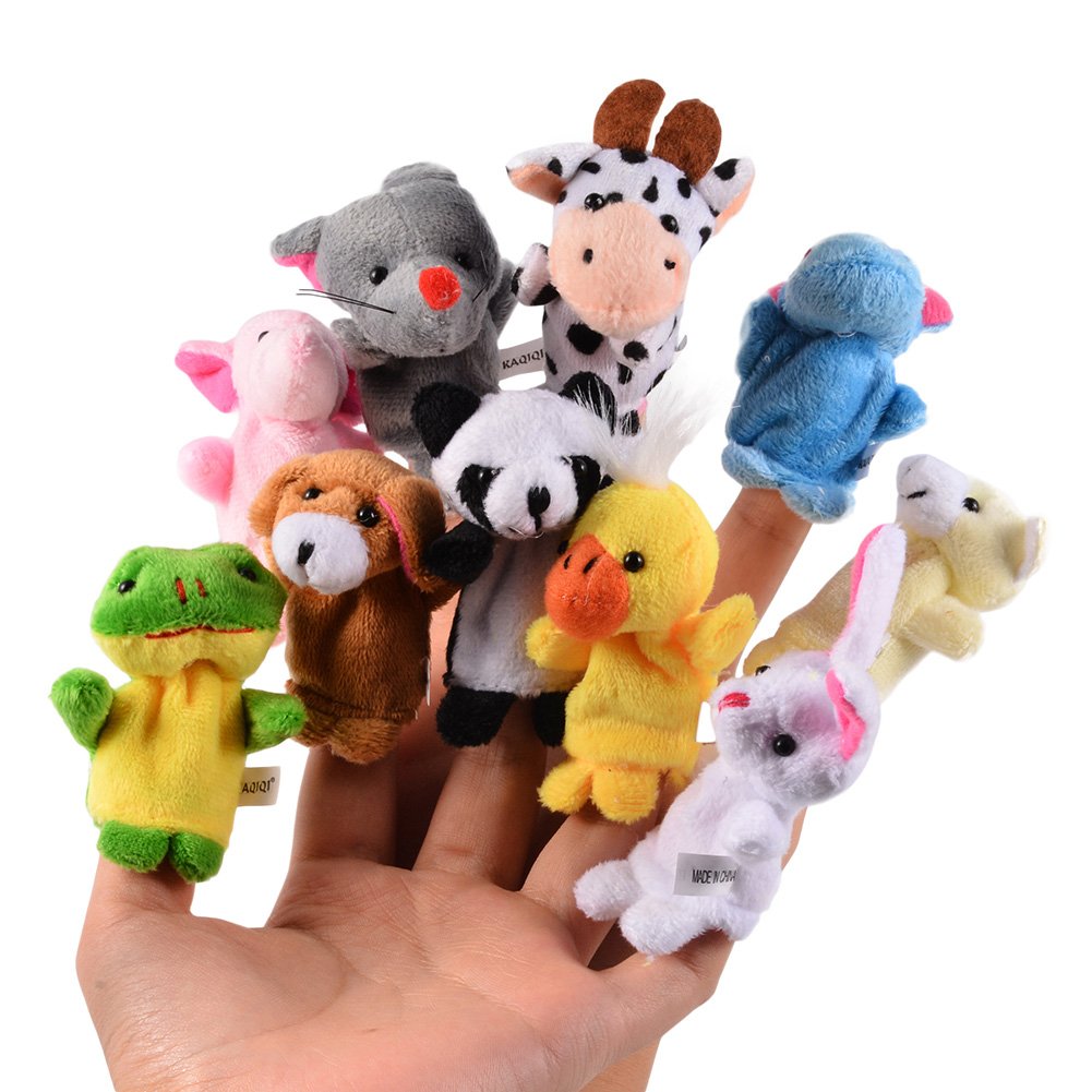 Acekid soft plush mouse finger puppet for storytelling and early language practice.