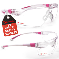 Aceoptics pink wraparound frame designed for secure all-day wear.