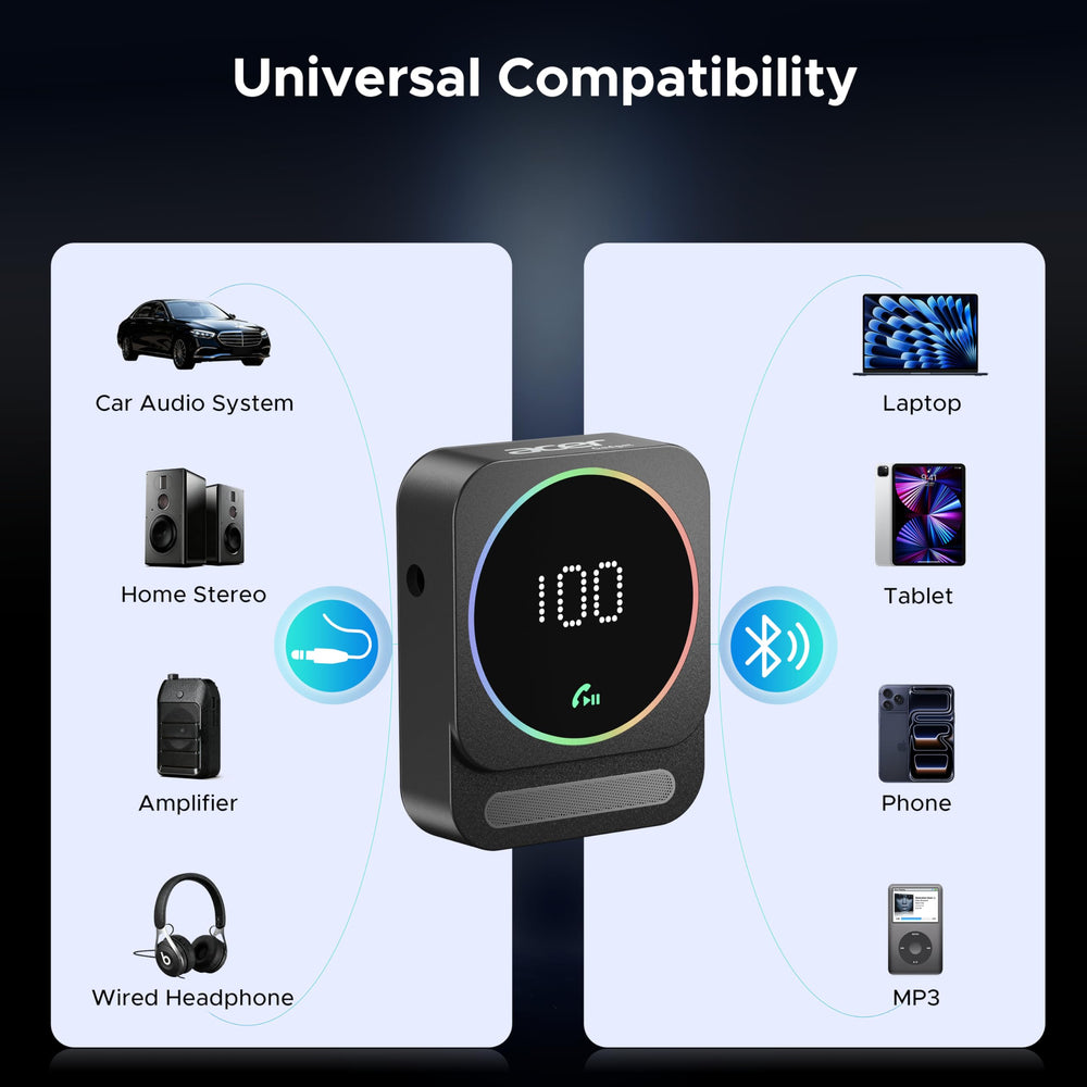 Acer Gadget Bluetooth receiver with auto-connect and dual pairing for easy switching.