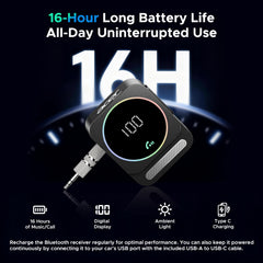 Acer Gadget Bluetooth receiver with wired headphones for cable-free listening experience.