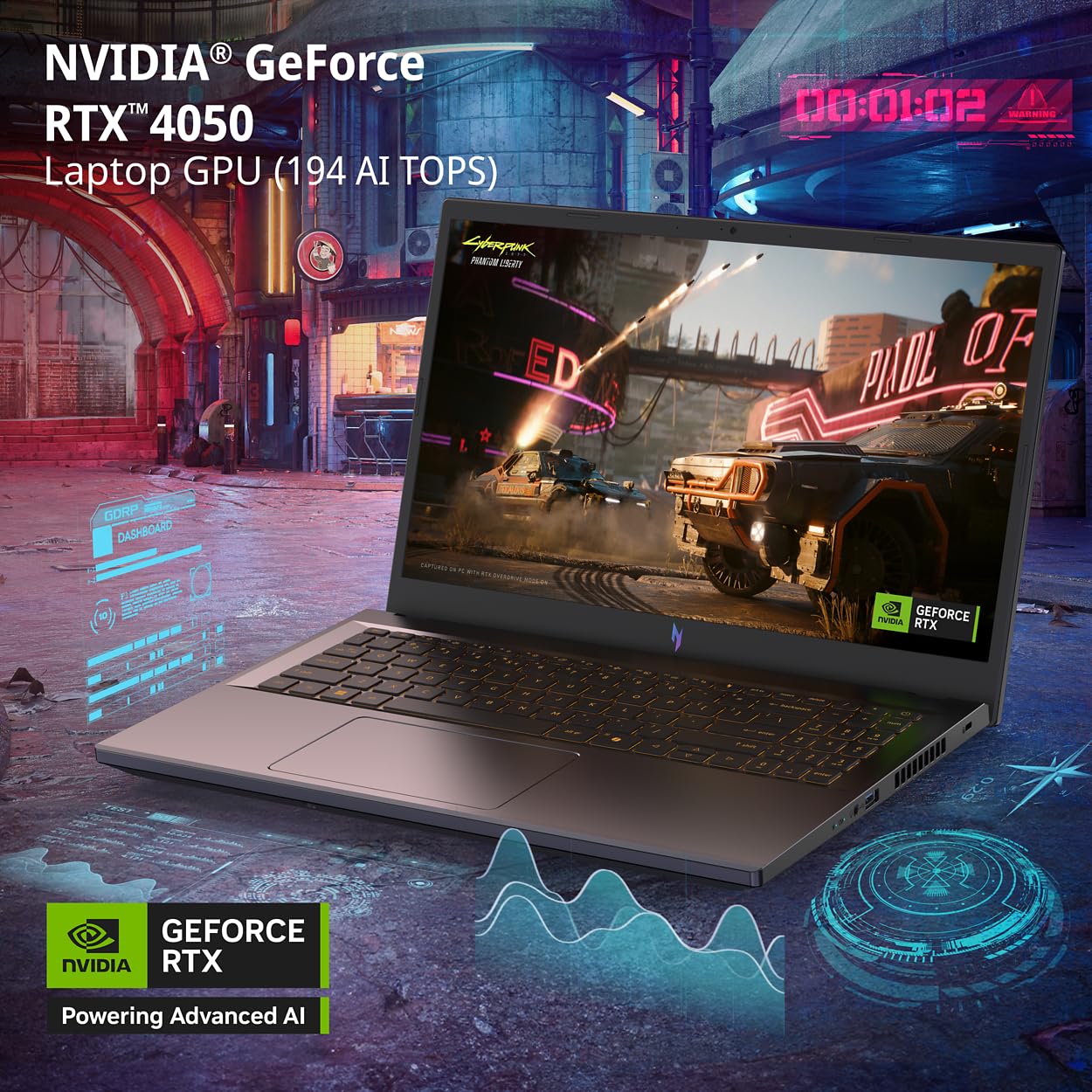Acer Nitro V 15.6-inch IPS display delivering sharp, fast-paced action