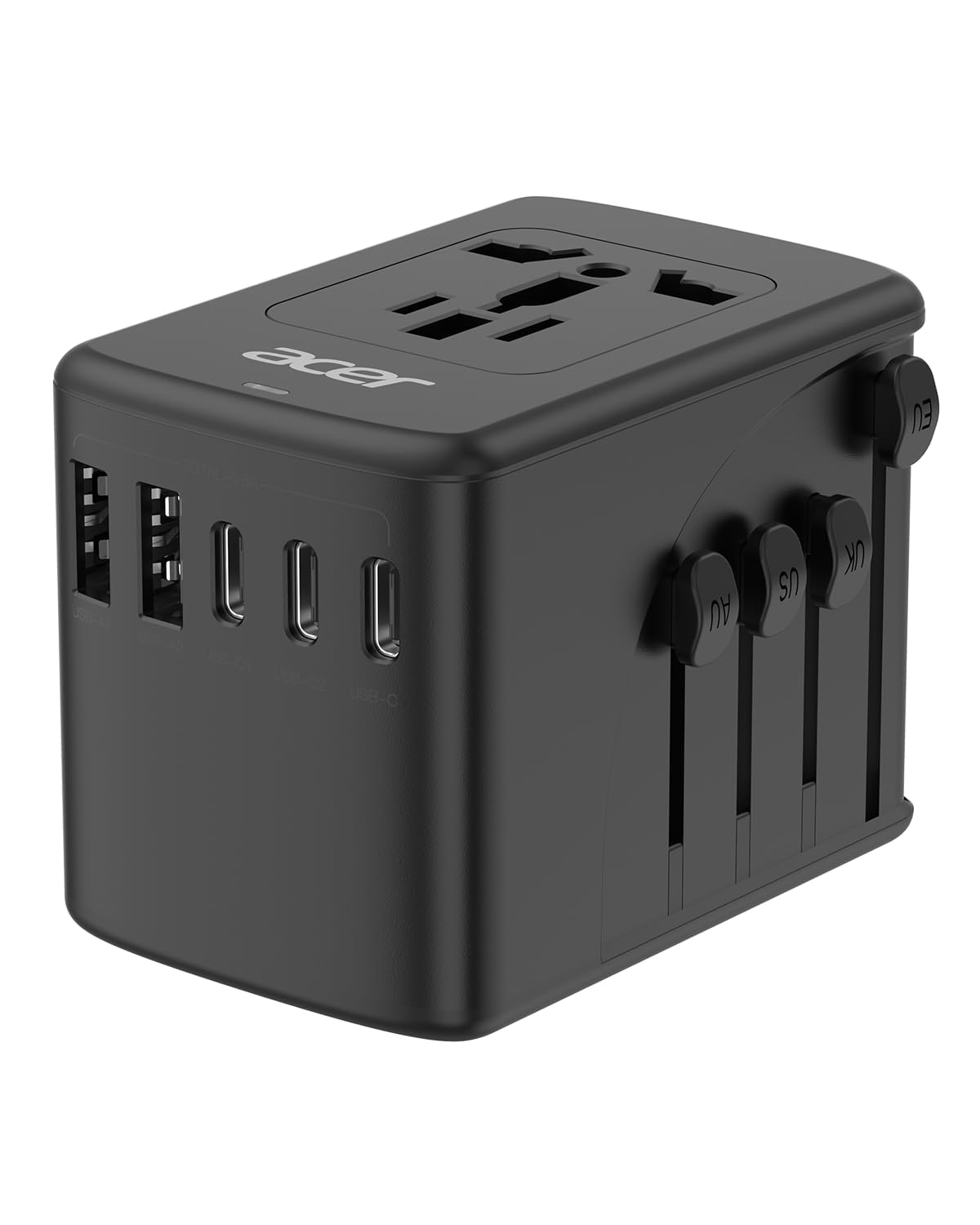 Acer universal travel plug adapter 6in1-outlet for versatile worldwide charging.
