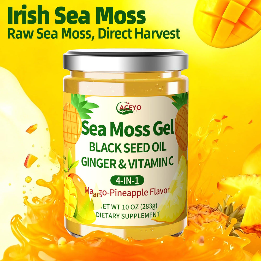 ACEYO Sea Moss Gel serving with smoothie demonstrates quick energy-friendly snack