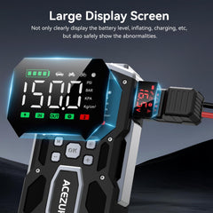 ACEZUK air pump gauge displaying tire pressure up to 150 PSI