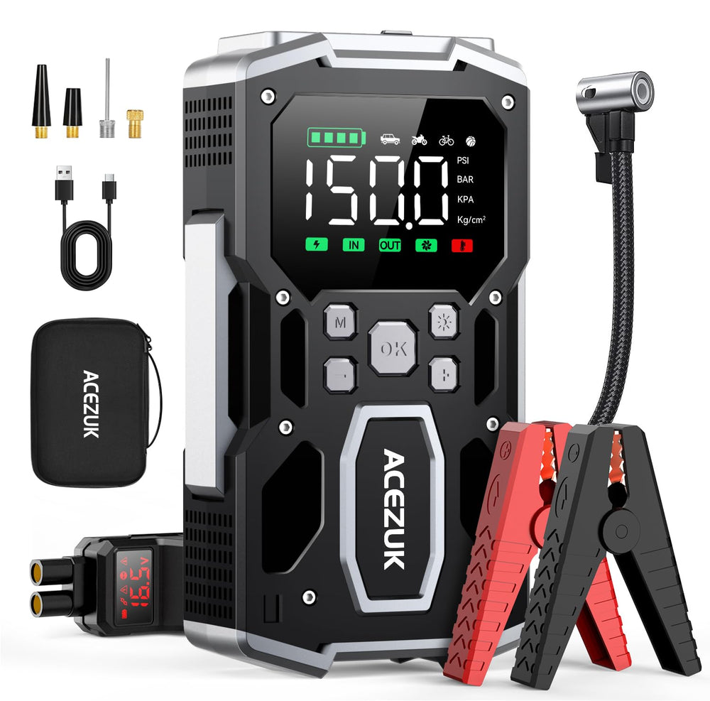 ACEZUK jump starter front view for roadside emergencies and quick starts