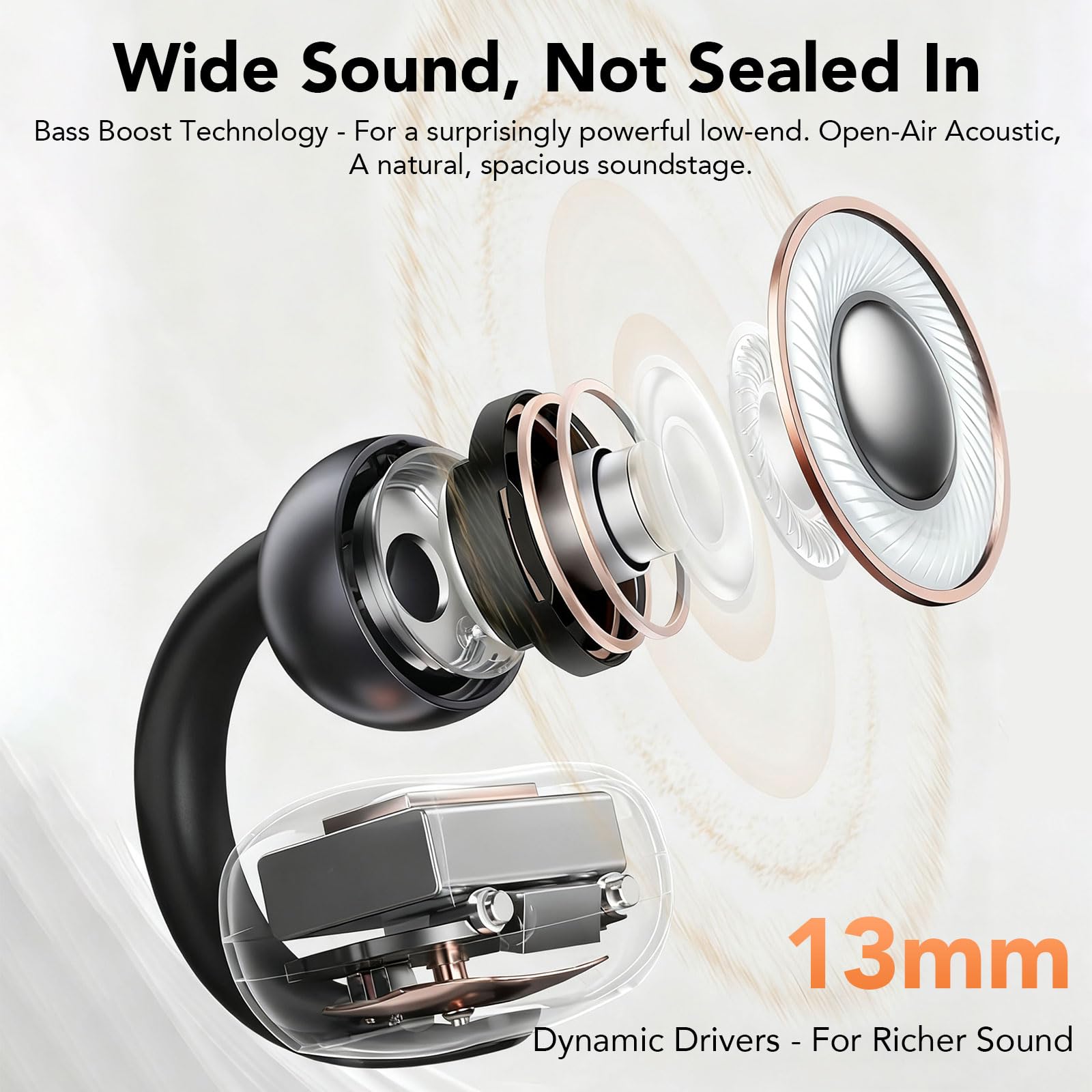Achifine black charging case keeps earbuds ready for travel.