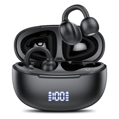 Achifine open-ear clip-on earbuds resting around the ears for all-day comfort.