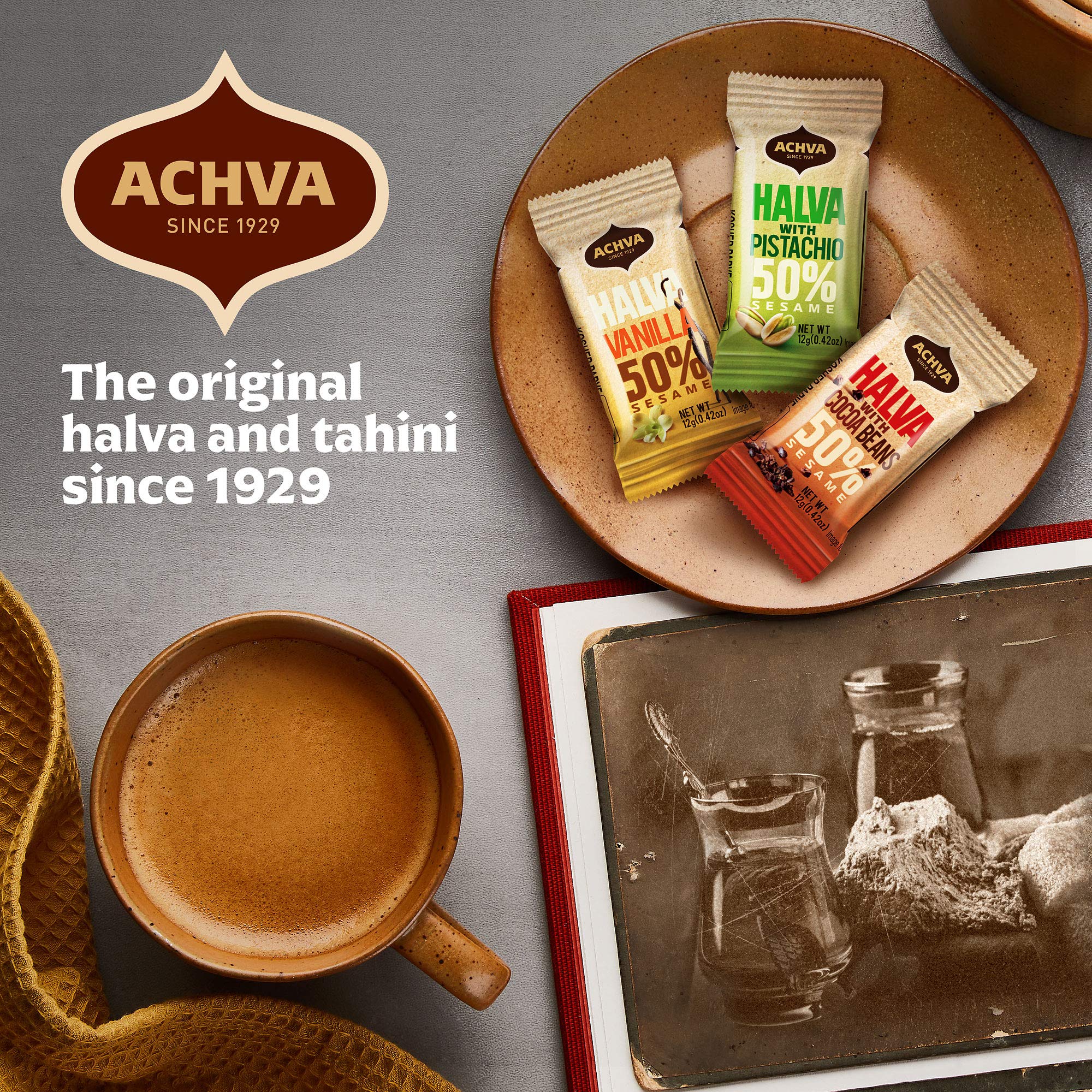 Achva Halva Mini Snacks assortment pack — three flavors in one bag for variety
