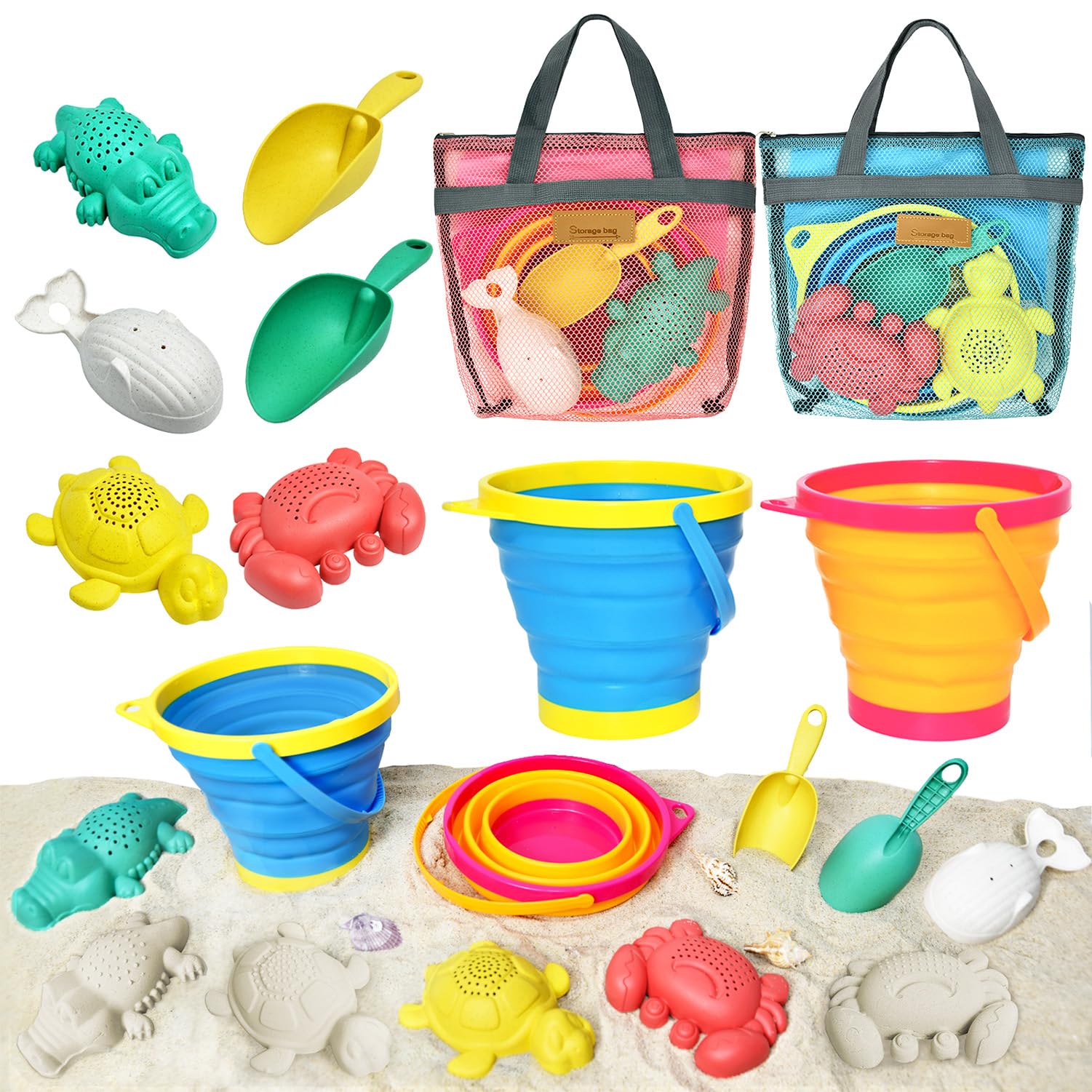 Aclarastra collapsible beach toys set for portable summer fun and easy packing.