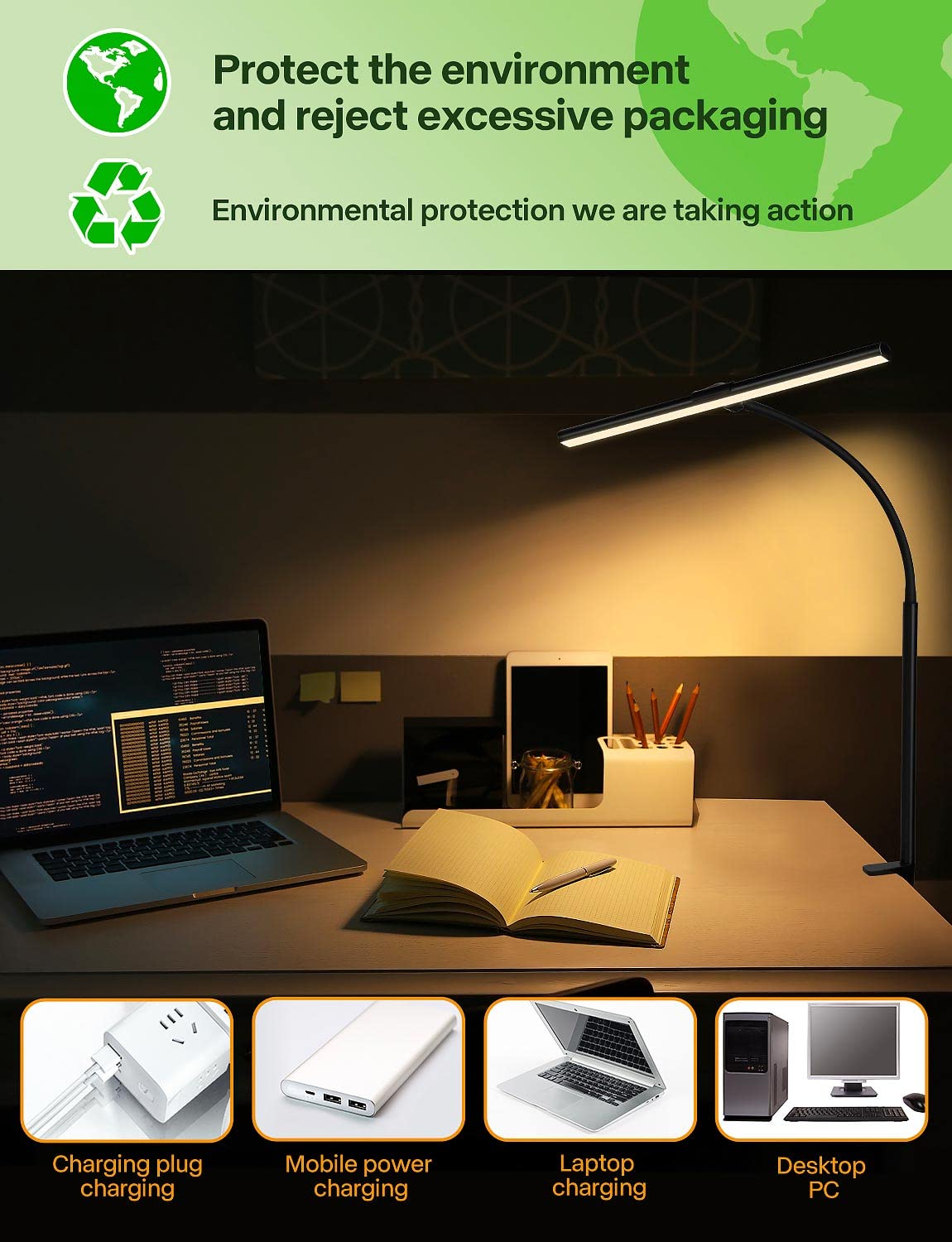 ACNCTOP energy-saving LED lamp reducing energy use with uniform brightness
