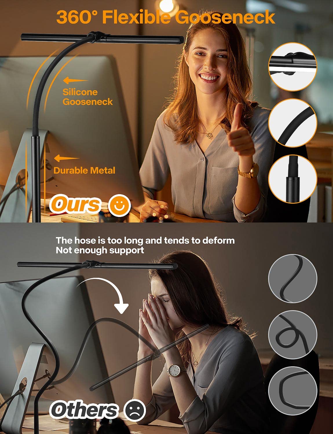 ACNCTOP lamp near monitor delivering comfortable backlighting for extended screen time