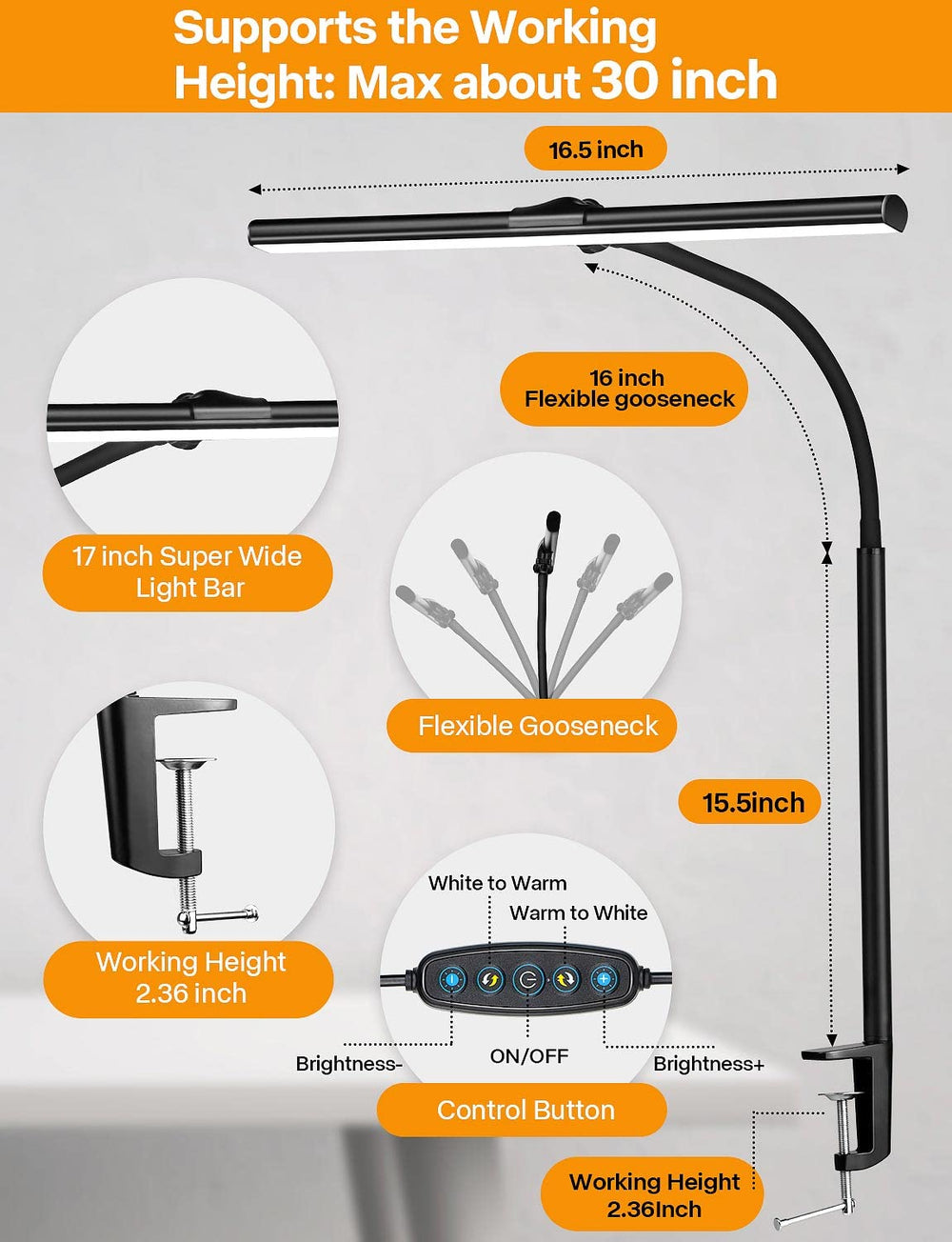 ACNCTOP USB-powered desk lamp offering versatile power options for home offices