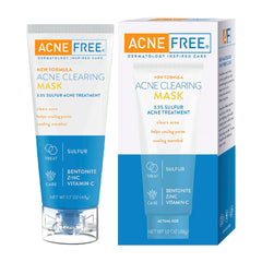 AcneFree Acne Clearing Mask jar close-up with clay texture for pore care.