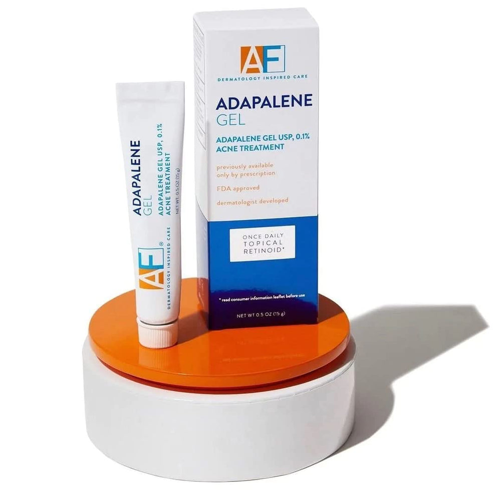 Tube packaging of AcneFree Adapalene Gel 0.1% for daily use