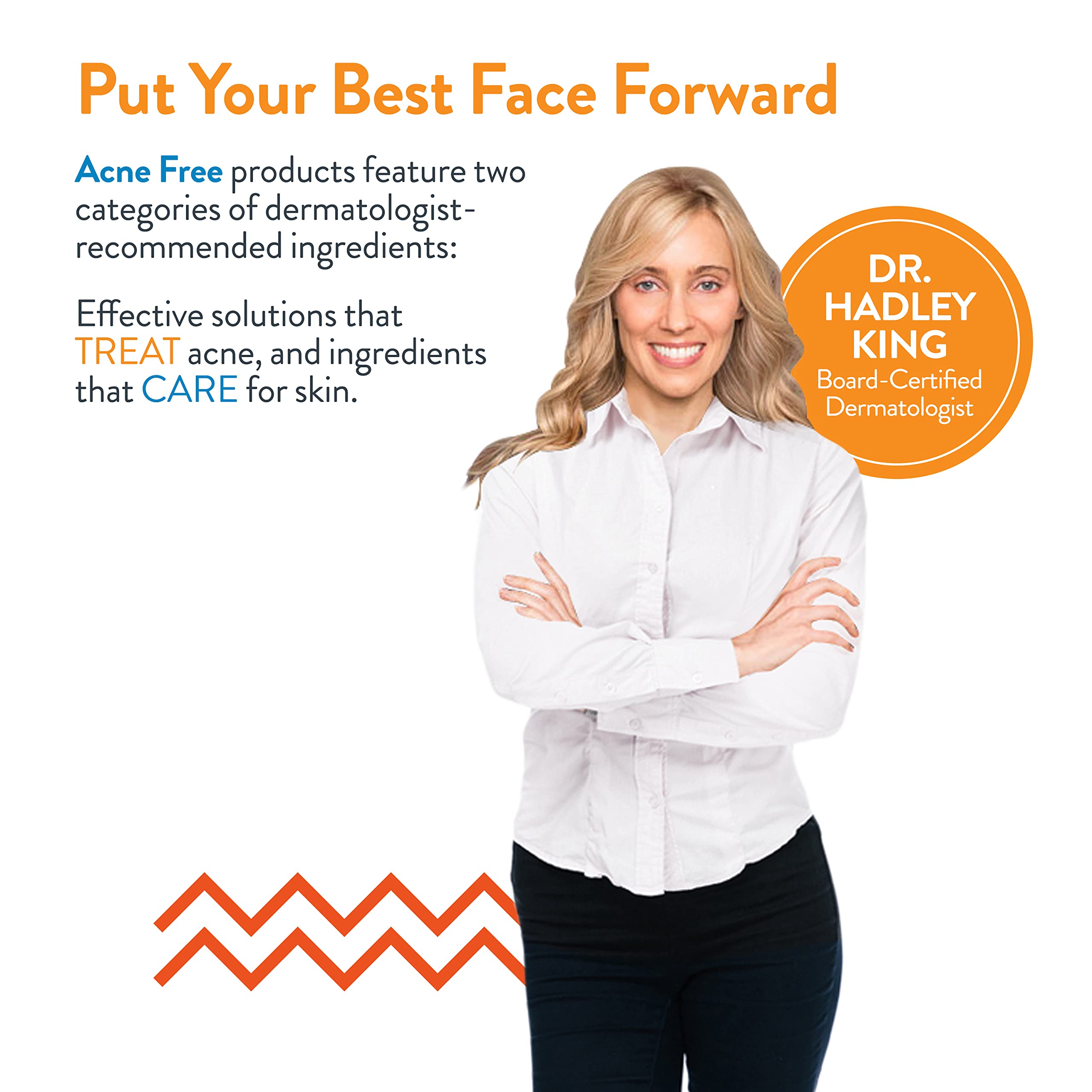 AcneFree dermatology-inspired care packaging communicates balanced hydration.