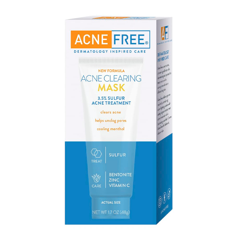 AcneFree apply routine on face to clear pores and blemishes.