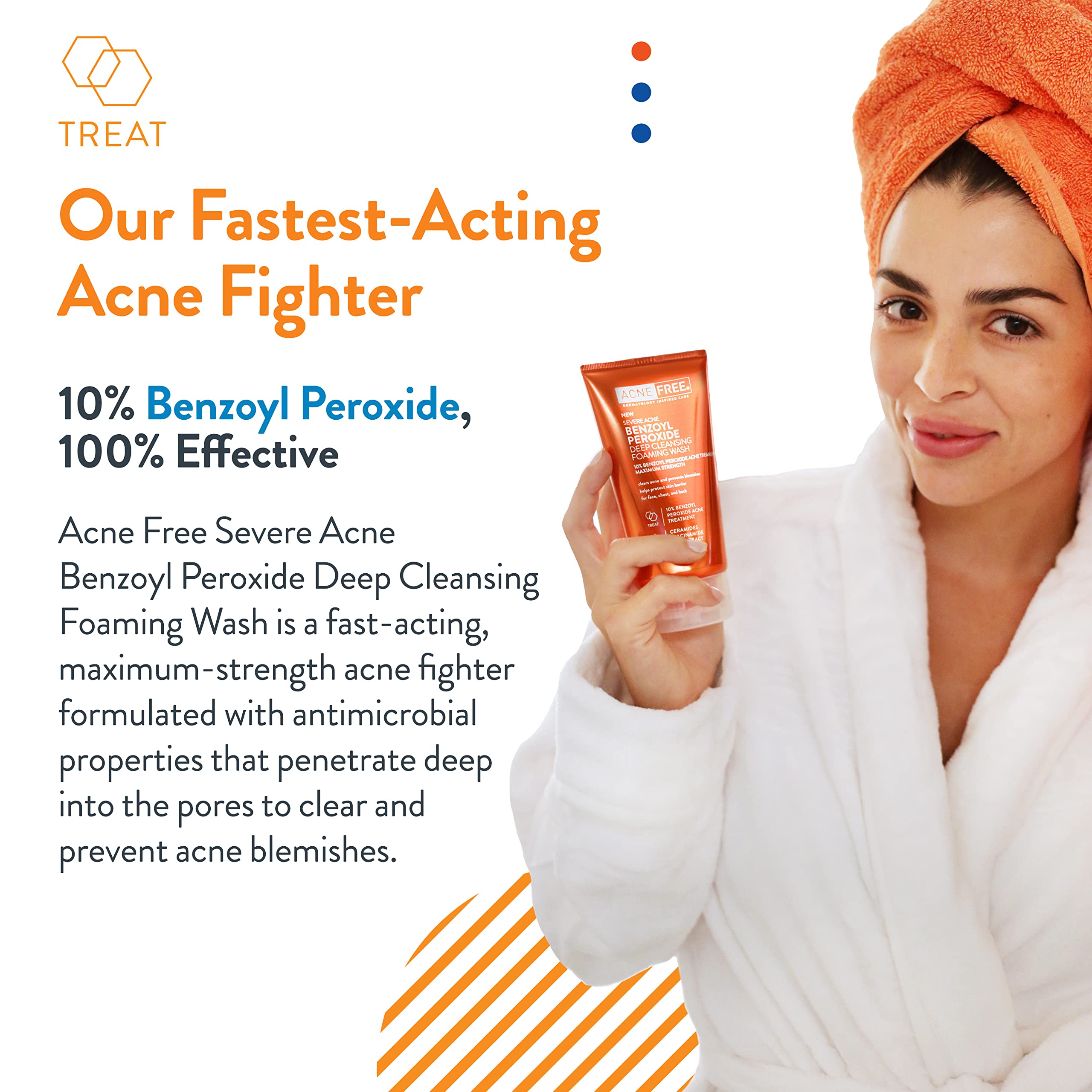 Close-up of AcneFree foam reveals rich lather and effective cleansing texture.
