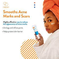 AcneFree Hyaluronic Acid close-up illustrating deep hydration for a plump, moisturized look.