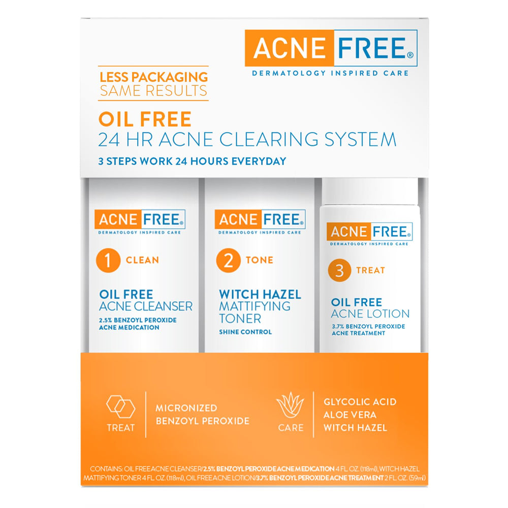 AcneFree Lotion being applied to the face for non-greasy hydration