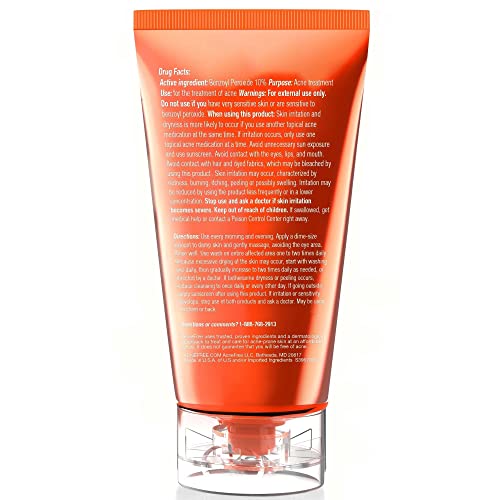 AcneFree severe acne wash bottle pour demonstrates active cleansing in use.