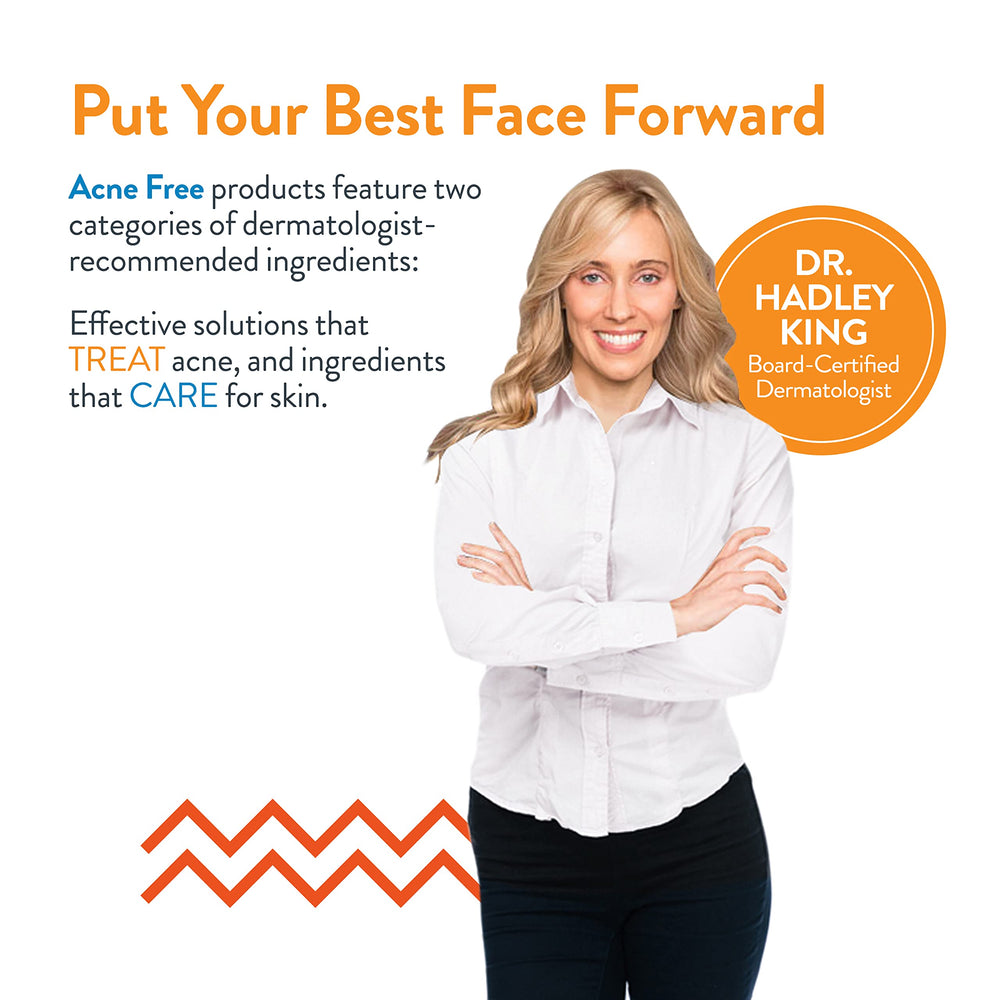 AcneFree sulfur cleanser 5oz packaging visible for daily skincare routines.