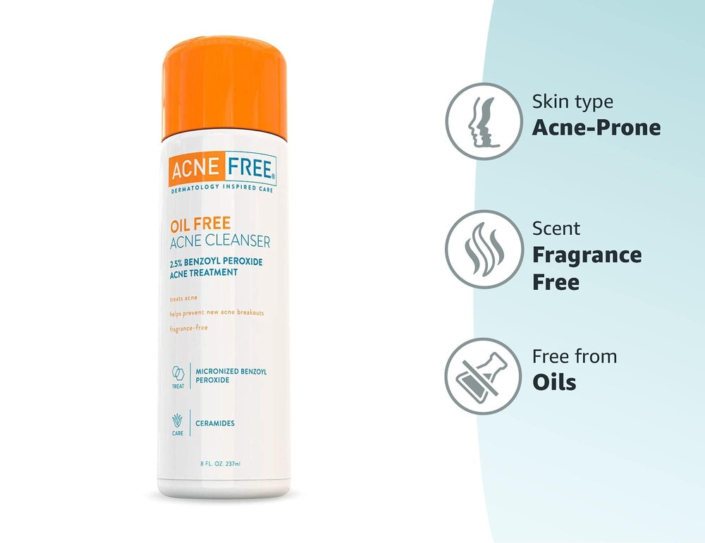 AcneFree towel-bleach-warning label reminding safe use with colored fabrics.