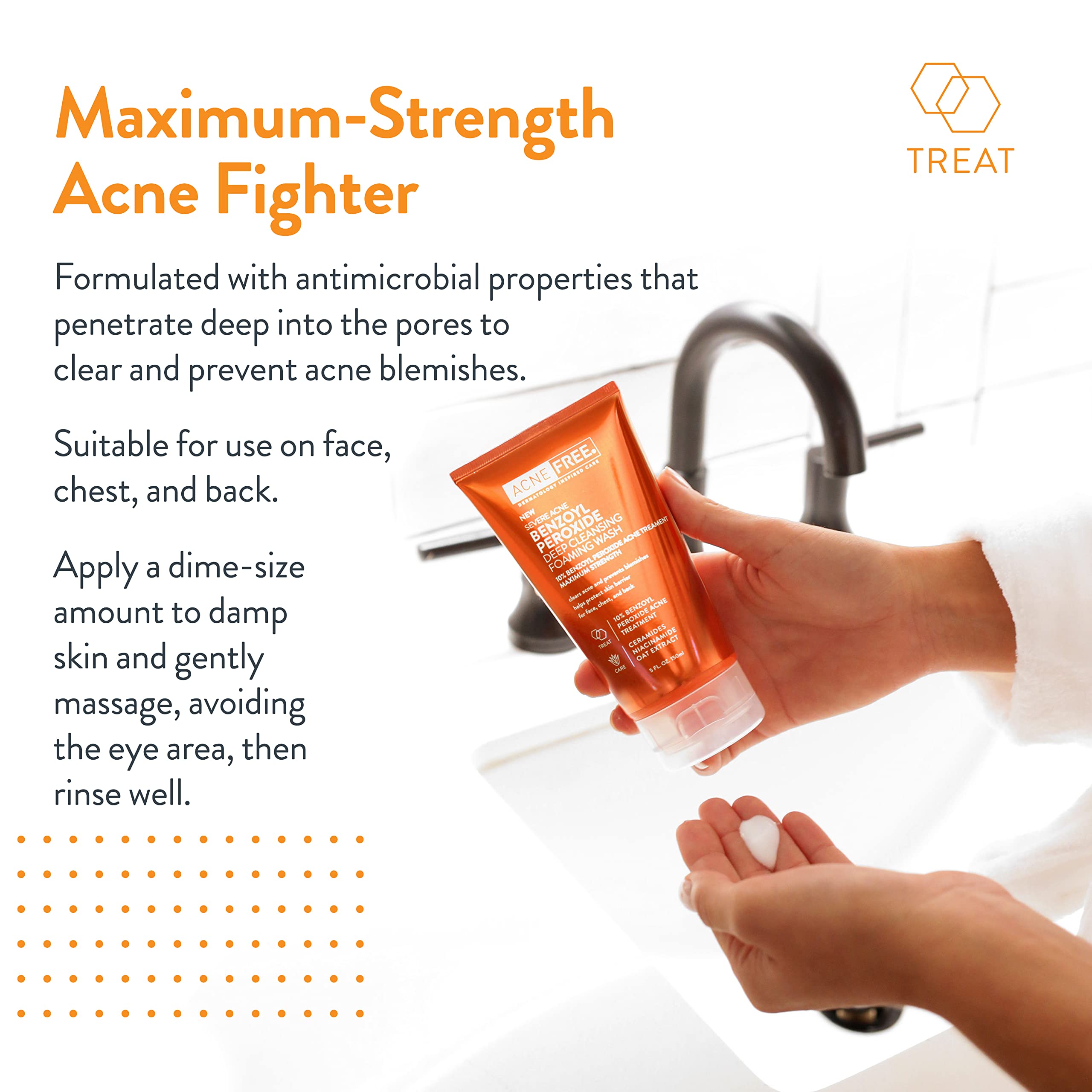 AcneFree treatment-lineup collage shows comprehensive care for oily skin.
