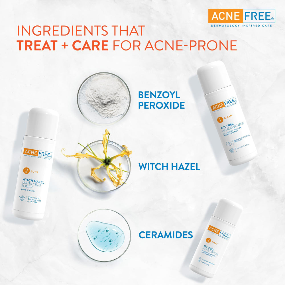 AcneFree Witch Hazel Toner helping mattify and balance the skin