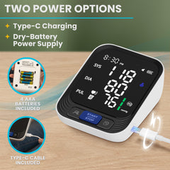 Acnis Blood Pressure Monitor showing one-touch operation for quick results