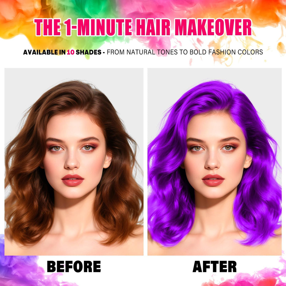 Acomler fast-drying purple hair color spray on hair