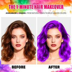 Acomler fast-drying purple hair color spray on hair