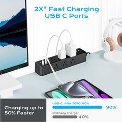 Acozvin nine AC outlets and eight USB ports for powering multiple devices