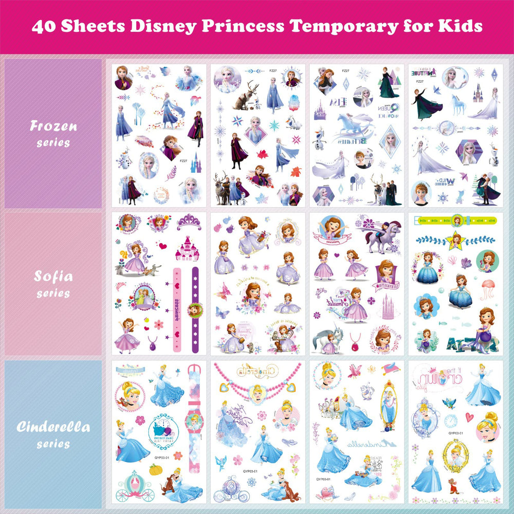 ACSAUMMY princess-tattoos-patterns in vibrant colors for creative play and quick DIY costumes.