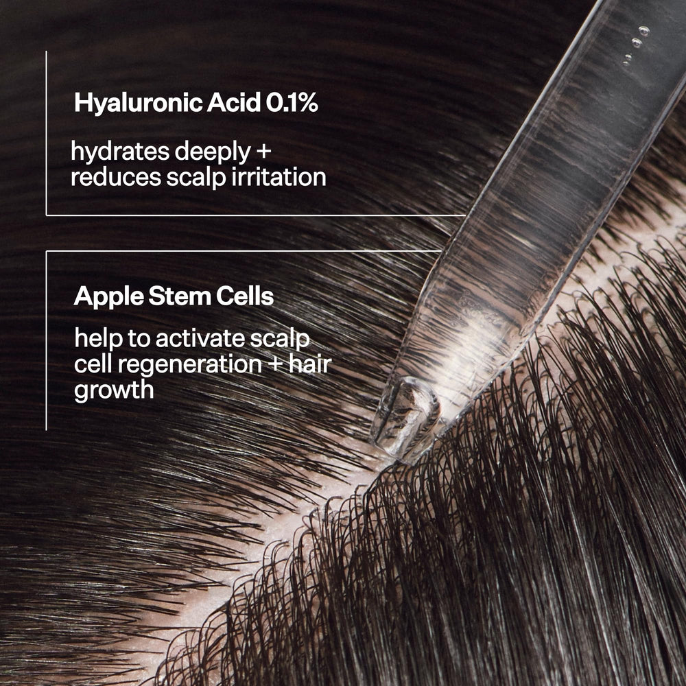ACT+ ACRE serum applied to damp hair supports absorption and hydration.