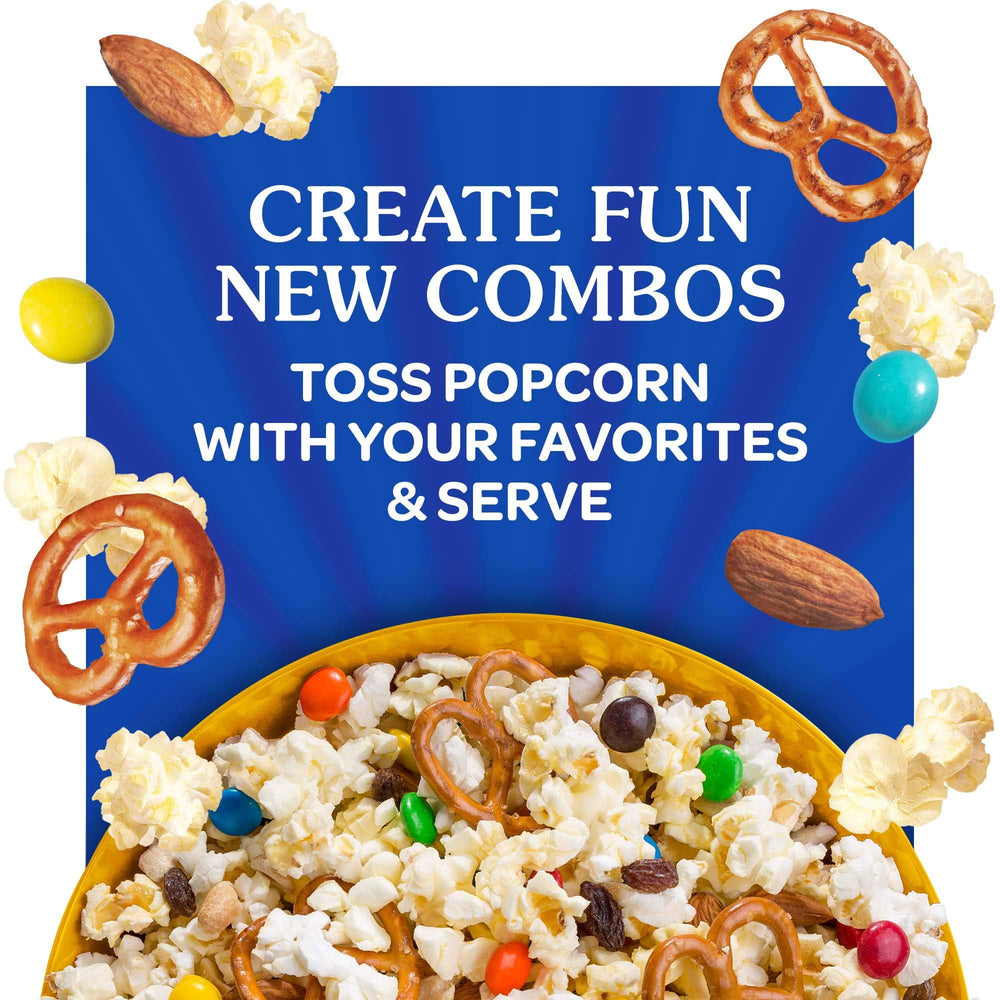 ACT II Butter popcorn on the counter suitable for family gatherings.
