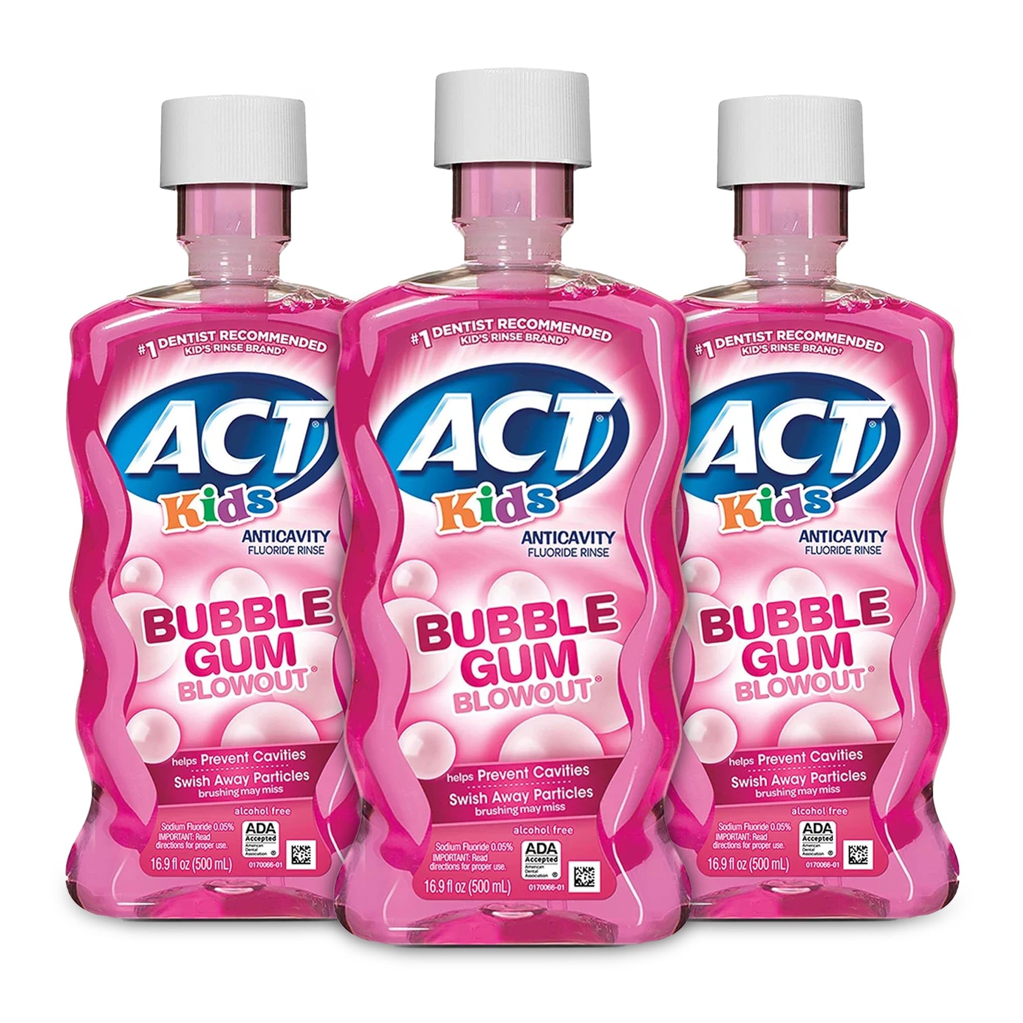 ACT Kids anticavity mouthwash bubble gum bottle for kid-friendly cavity protection